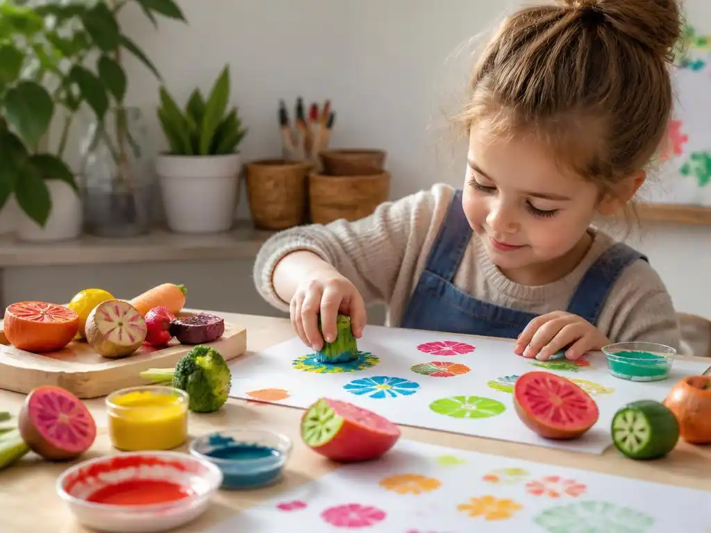 Des idées créatives pour réaliser une peinture tampon avec vos enfants