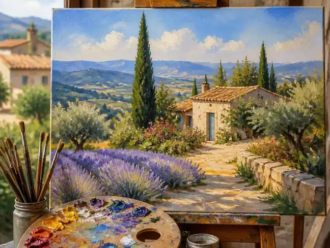 Réussir un tableau en peinture à l'huile du paysage de Provence