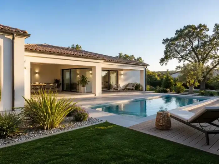 Bâtir avec un constructeur maison à Tresses et sa piscine
