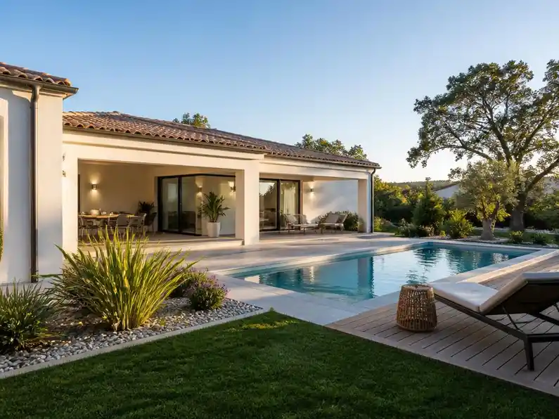 Bâtir avec un constructeur maison à Tresses et sa piscine