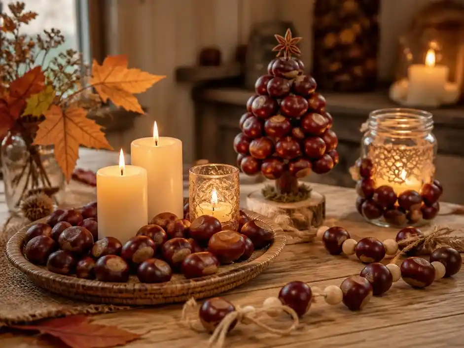 Idées créatives pour réaliser des décorations avec des marrons
