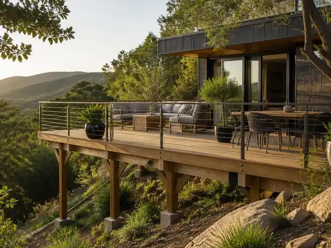Optimiser son jardin avec une terrasse sur pilotis durable