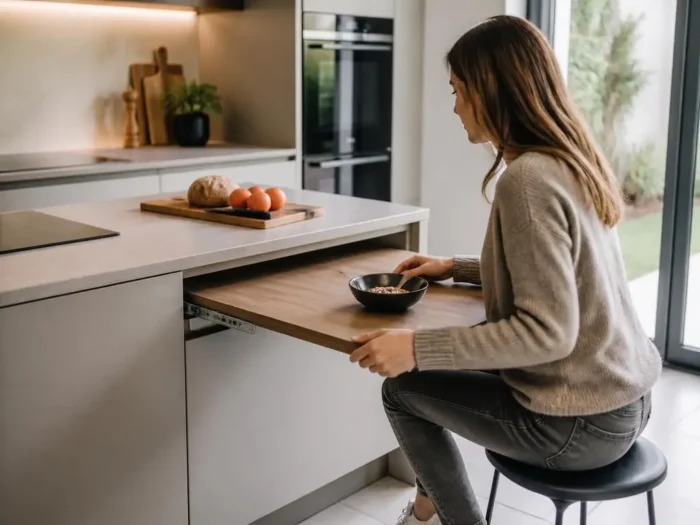 Optimisez votre cuisine avec une table coulissante sous plan de travail
