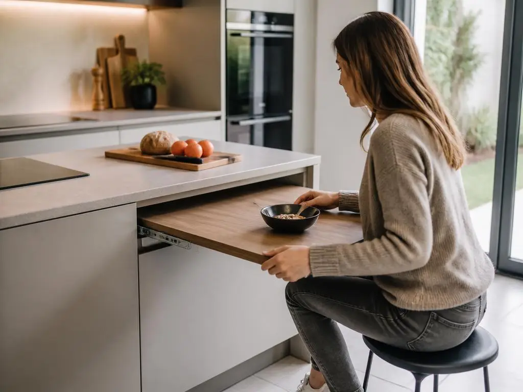 Optimisez votre cuisine avec une table coulissante sous plan de travail