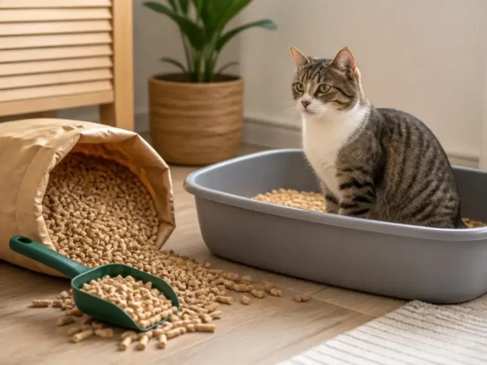 Pellets de bois litière chat : avantages, inconvénients et avis