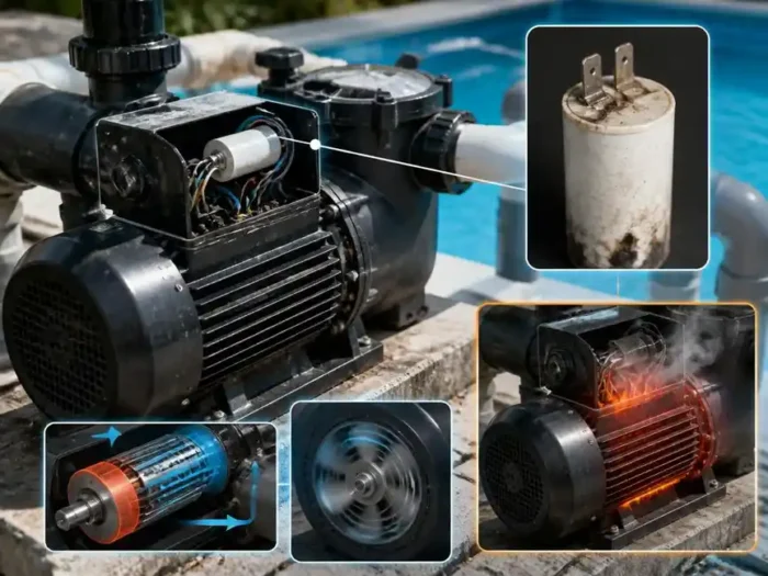 Pourquoi une pompe piscine surchauffe à cause du condensateur ?