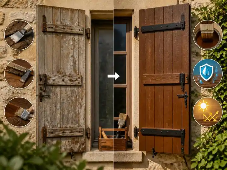 Redonner vie à vos anciens volets en bois : guide de rénovation