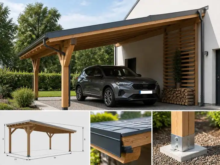 Réussir son plan carport 1 pente pour un abri durable