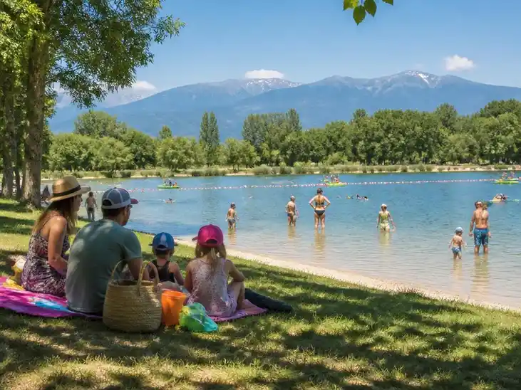 Activités aquatiques au plan d'eau de Millas en famille