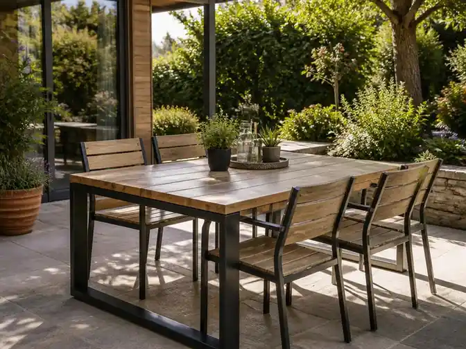 Aménager son extérieur : choisir une table de jardin bois et metal