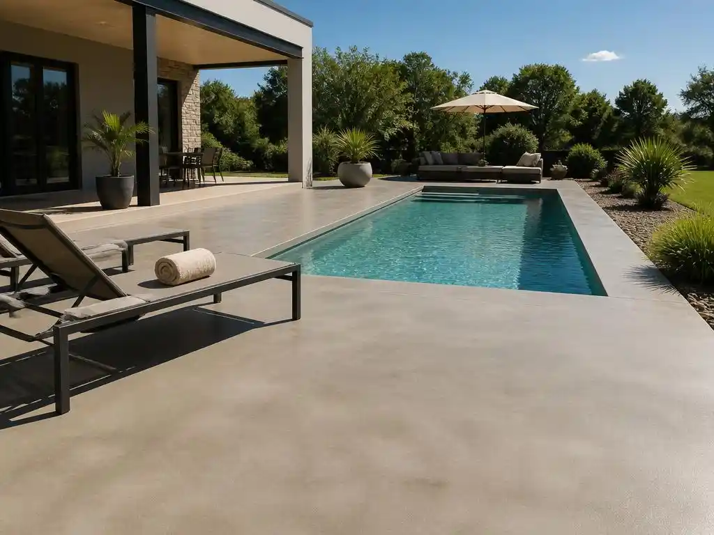 Aménager une plage en béton pour votre piscine