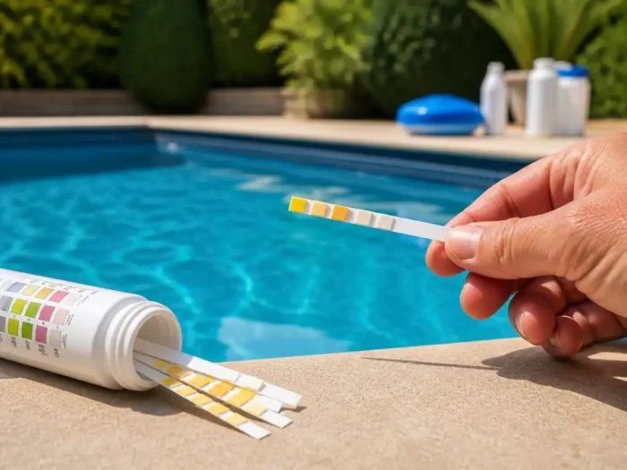 Analyse par bandelette phosphate piscine et gestion des algues