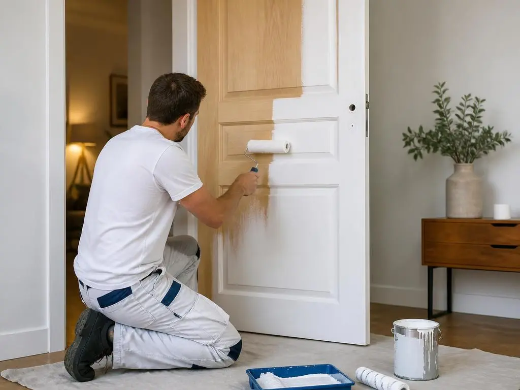 Comment réussir à peindre une porte interieur bois proprement