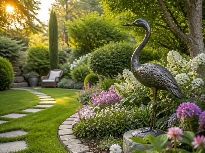Créer un havre de paix paysager avec une sculpture ornithologique