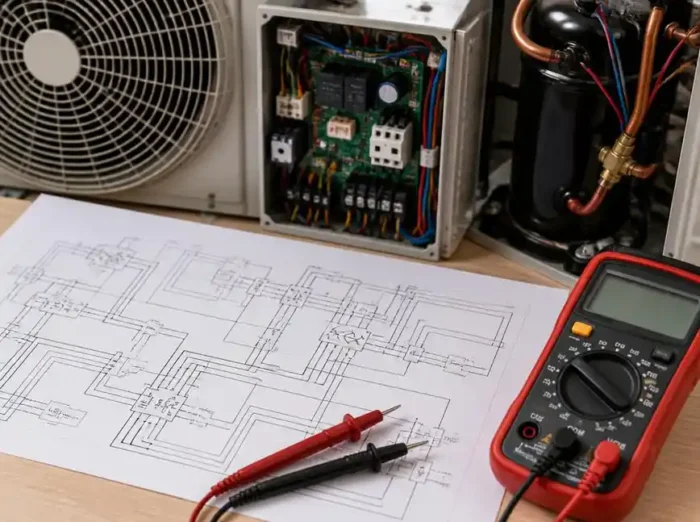 Diagnostic et dépannage via un schéma électrique climatisation