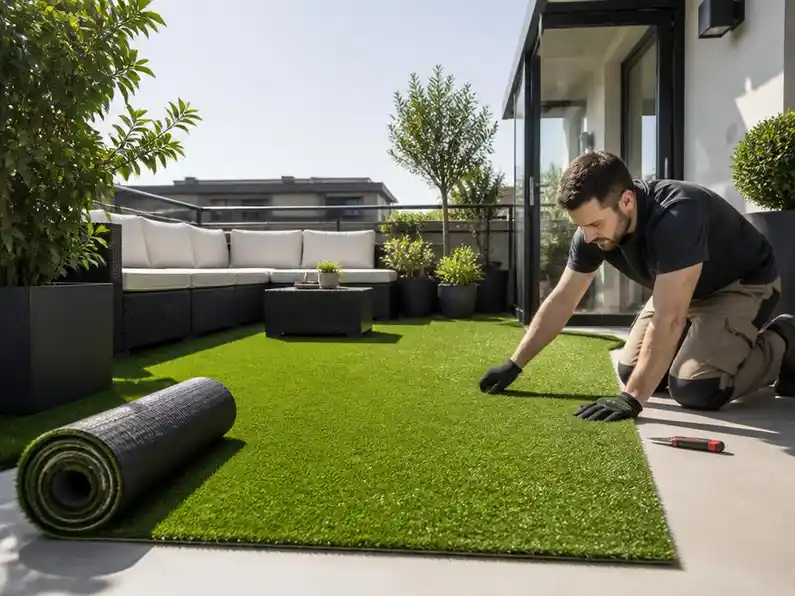 Guide complet : comment poser du gazon synthétique sur une terrasse