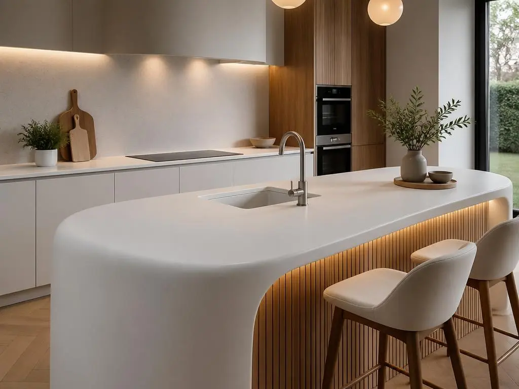 Guide complet pour concevoir une cuisine moderne avec un plan de travail corian sur mesure
