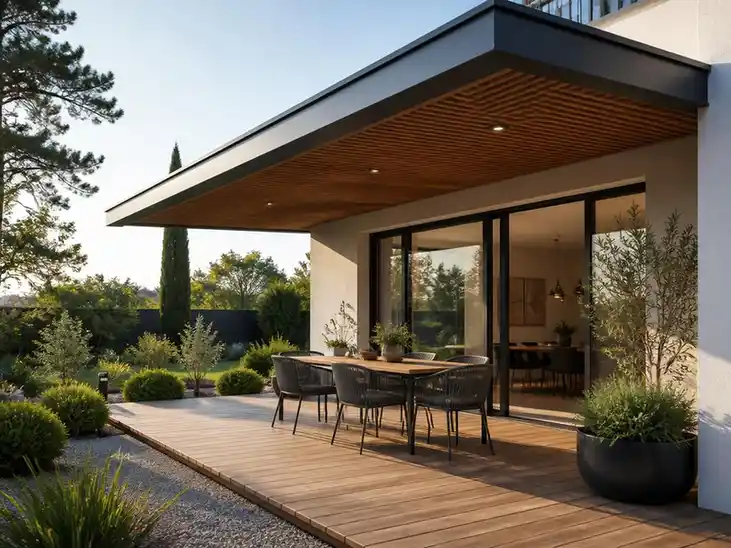 Optimiser l'ombre et le style avec une avancée de toit pour terrasse