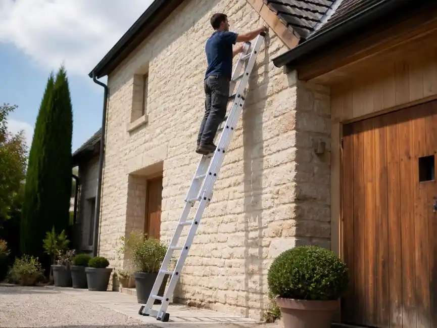 Optimiser ses travaux en hauteur avec une échelle coulissante 2 plans 4 m