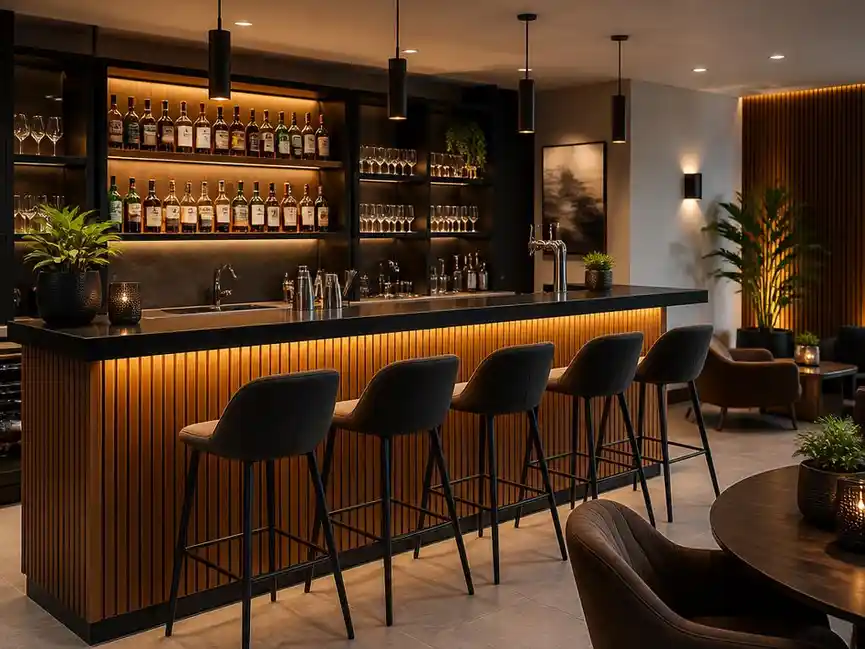 Optimiser votre espace avec un amenagement de bar sur mesure
