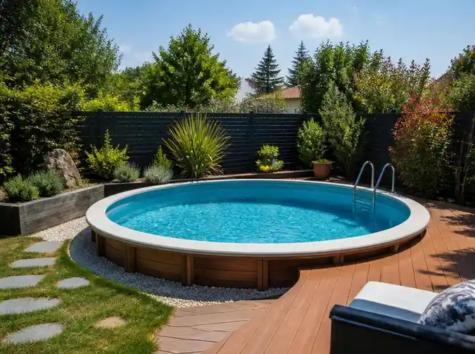 Piscine ronde semi enterrée: le choix malin pour un jardin élégant