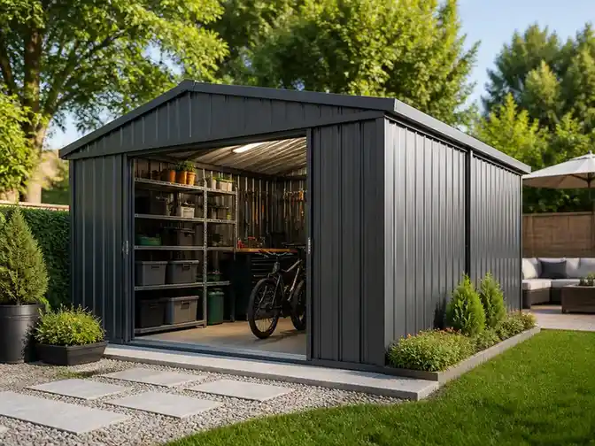 Pourquoi choisir un abri de jardin acier galvanisé 15m2