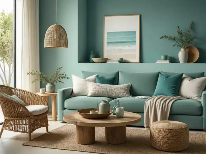 Sublimez votre maison avec une peinture bleue vert apaisante