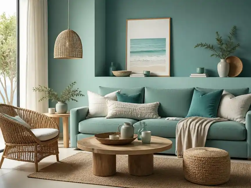 Sublimez votre maison avec une peinture bleue vert apaisante